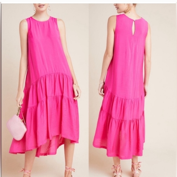 Maeve By Anthropologie Pink Sleeveless Crew Neck Sundress - Picture 13 of 13